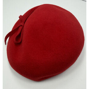 Vintage Ritz Henry Pollak Inc. NY Wool Hat Red Size 22 Beret